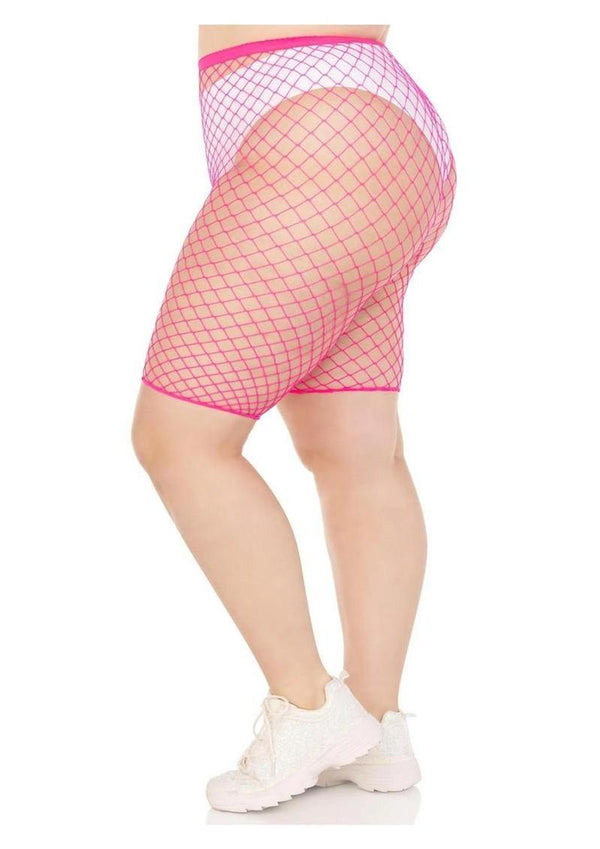 Leg Avenue Plus Size Industrial Net Biker Shorts - 1x-2x
