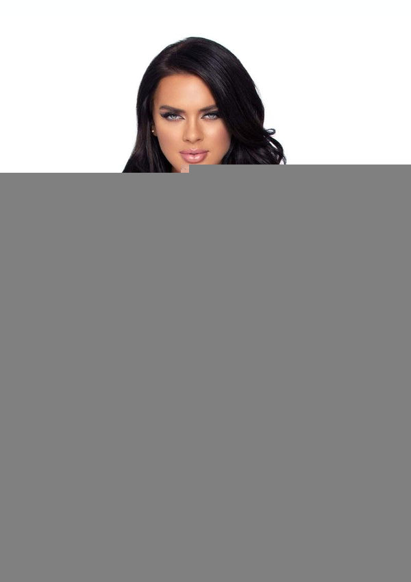 Leg Avenue Rhinestone Long Sleeve Fishnet Bodysuit with Snap Crotch - Burgundy/Red - One Size