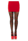 Leg Avenue Spandex Sheer Polka Dot Cherry Tights - Black - One Size