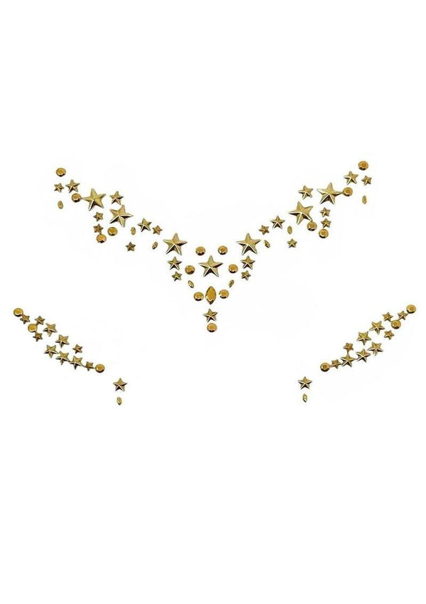 Leg Avenue Star Sign Face Jewels Sticker - Gold