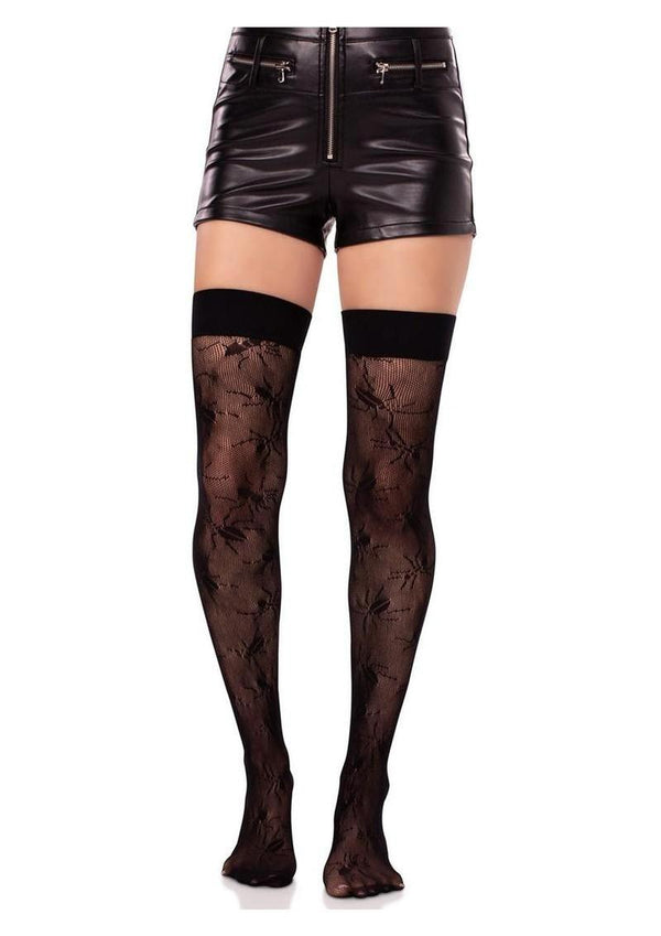Let Avenue Beetle Net Thigh Highs
