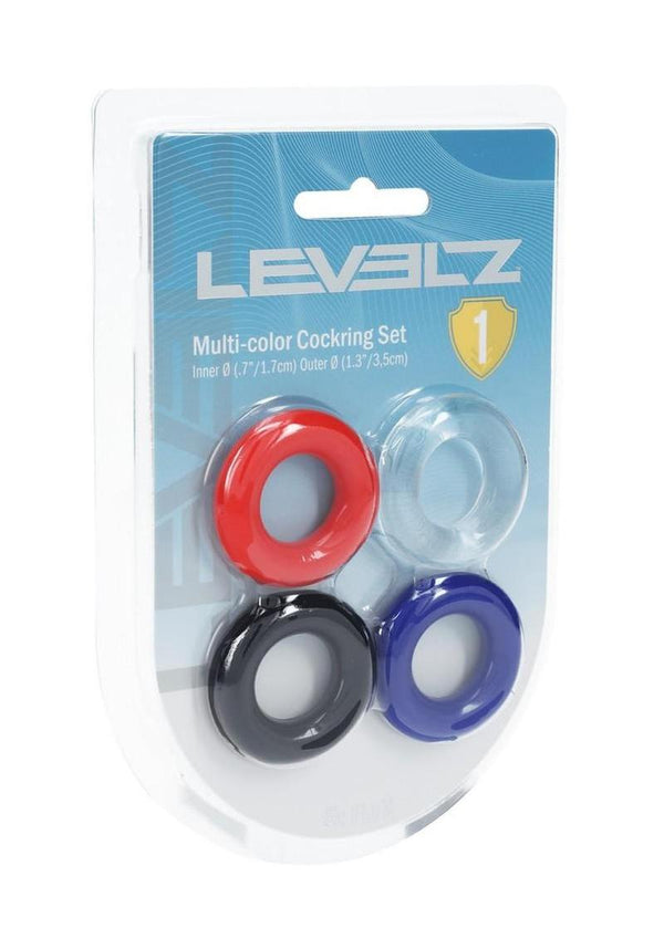 Levelz Colored Cock Rings - Multicolor - Set Of 4