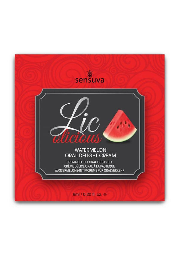Lic-O-Licious Throat Coating Oral Delight Cream Watermelon 6ml Packet