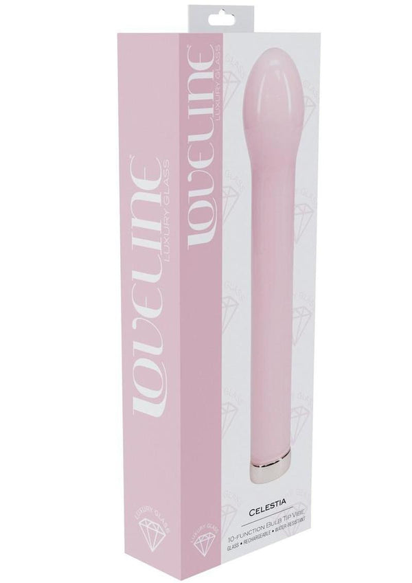 Loveline Celestia 10 Function Bulb Tip Rechargeable Glass Vibrator - Pink