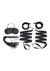 Lux Fetish Bondage Bed Strap and Flogger Kit - Black - 4 Piece