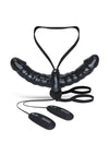 Lux Fetixh Vibrating Pleasure For 2 Double-Ended Strap-On - Black