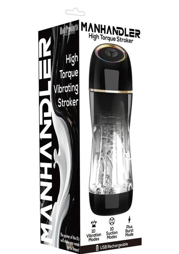 Manhandler Hi Torque Rechargeable Multi-Speed Stroker - Black/Clear