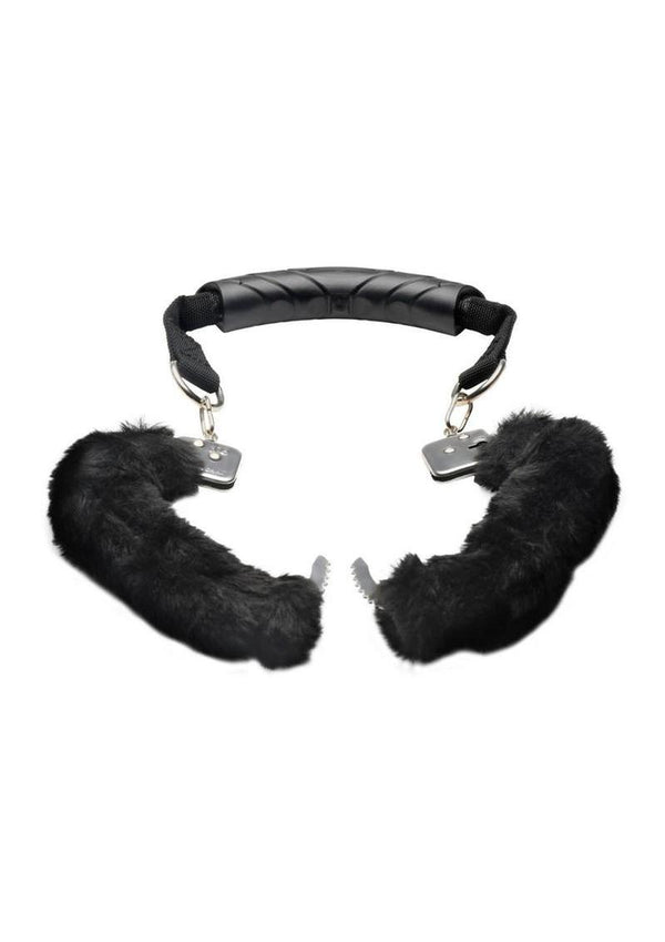 Master Series The Handler Furry Handcuffs with Handle