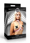 Master Series Vixen Female Chest Vegan Leather Harness - Pink