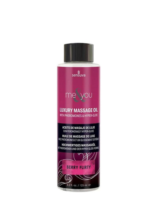 Me and You Pheromone Infused Luxury Massage Oil Berry Flirt - 4.2oz