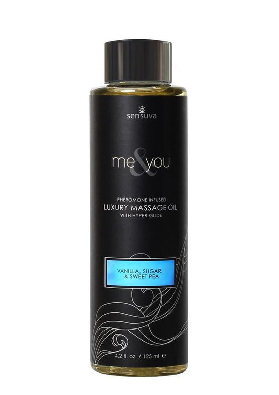 Me and You Pheromone Infused Luxury Massage Oil Vanilla Sugar Sweet Pea - 4.2oz