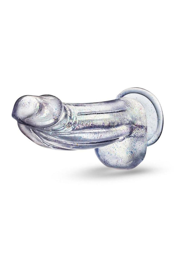 Naturally Yours Bling Dildo with Balls 7.5in - Sparkling