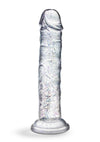 Naturally Yours Glamor Dildo 7in - Sparkling - Clear