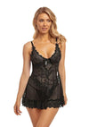 Oh LA LA Cheri Valentine Babydoll - Black - Large