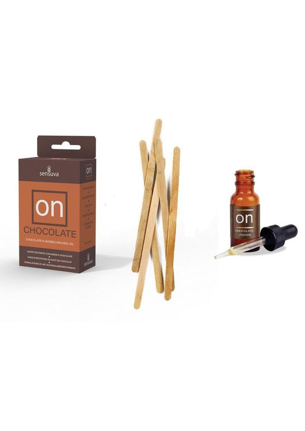 On Chocolate Arousal Oil 5ml Medium Box 12 Piece + Tester/Sticks Refill Kit