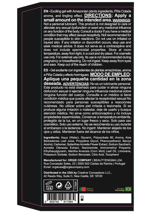 Orgie Dual Vibe Kissable Liquid Vibrator Gel - Pina Colada