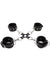 Ouch! Leather Hand and Leg Cuff - Black/Silver