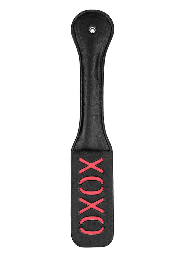 Ouch! Leather Paddle Xoxo - Black