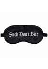 Ouch! Suck Don't Bite Printed Satin Mask - Black