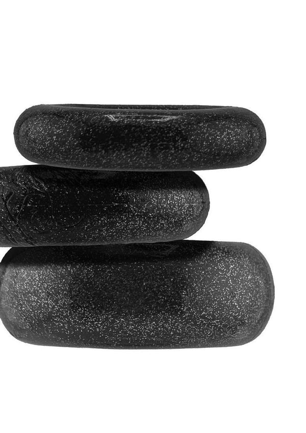Oxballs Cockpack Multi Design Cockrings (3 Pack) - Black Mica