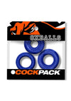 Oxballs Cockpack Multi Design Cockrings (3 Pack) - Blue Fire