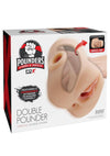 Pdx Plus Double Pounder Vibrating Squeeze Stroker - Pussy and Ass - Vanilla