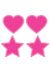 Peekaboo Glow In The Dark Hearts and Stars Pasties - Glow In The Dark/Hot Pink/Pink