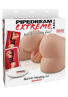 Pipedream Extreme Toyz Bad Girl Vibrating Ass Masturbator - Pussy and Butt - Flesh/Vanilla