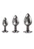 Playboy Pleasure 3 Ways Metal Anal Training Kit - Black/Metal - 3 Piece