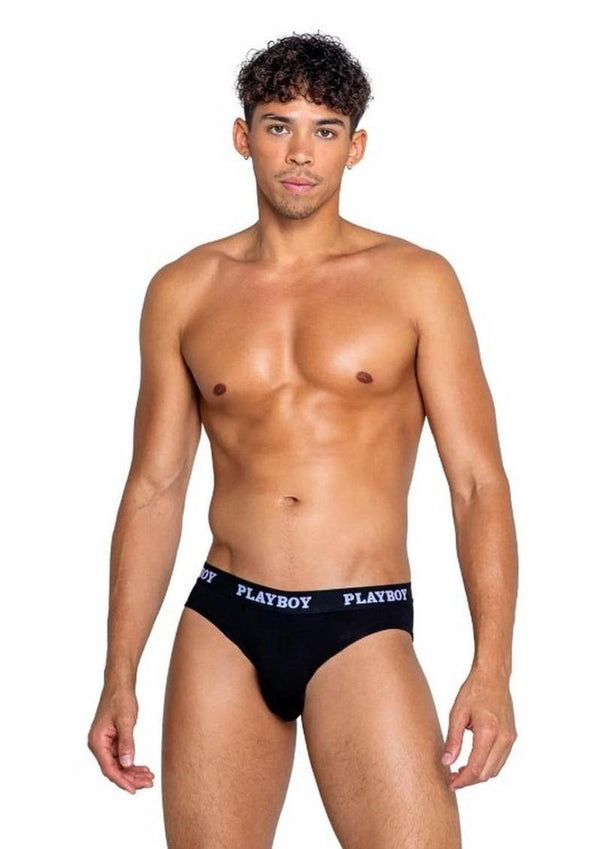 Playboys Mens Modal Gym Brief - Black/White - XLarge