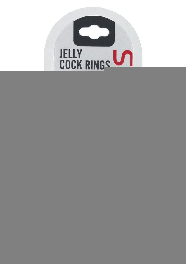 Hung Pleasure Stars Jelly Cock Rings - Black/Clear - 6 Per Pack