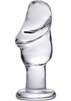 Prisms Asvini Glass Penis Anal Plug - Clear