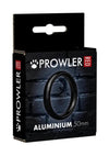Prowler Red Aluminum Cock Ring - Black/Metal - 50mm