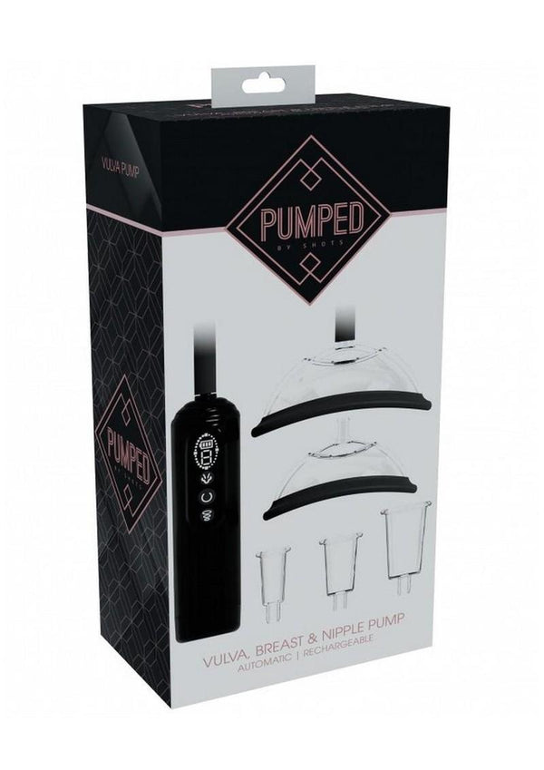 Pumped Automatic Rechargeable Vagina, Breast and Nipple Pump - Black