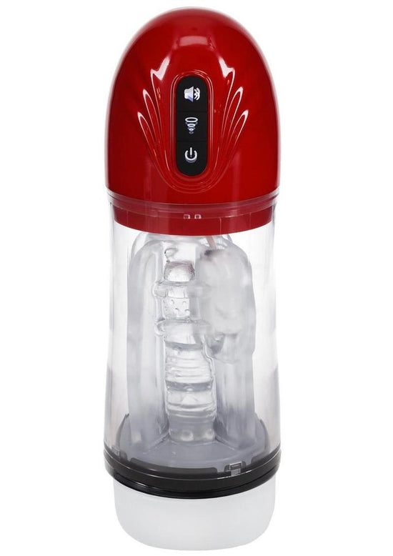 Pumped Sonicpull 10 Function Multimedia Enhanced Masturbator - Metallic - Red