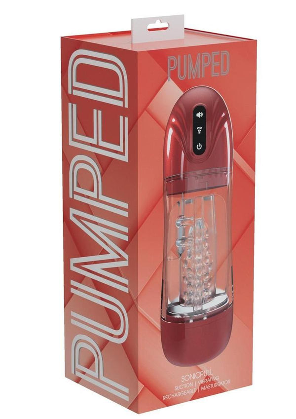 Pumped Sonicpull 10 Function Multimedia Enhanced Masturbator - Metallic - Red