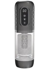 Pumped Vortex Multi Function Suction Rotating Thrusting Rechargeable Masturbator - Grey/Gun Metal