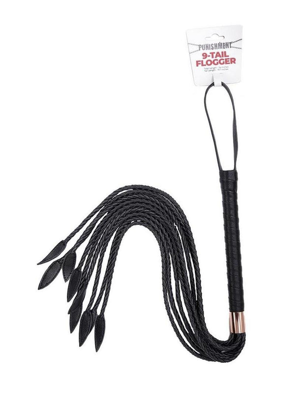 Punishment Braided Tail Flogger - Rose Gold - 9in