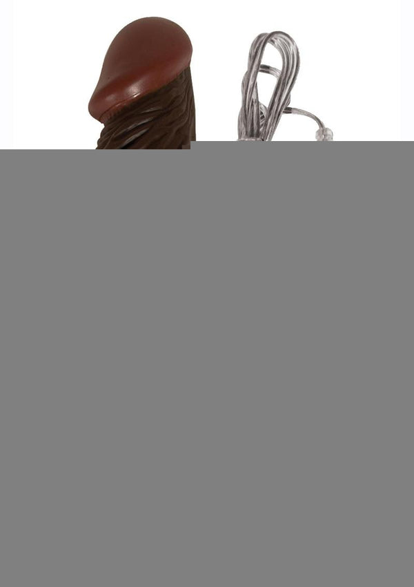 Real Skin All American Whoppers Vibrating Dildo Latin - Chocolate - 7in
