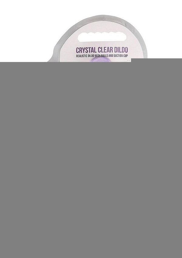 Realrock Crystal Clear Dildo with Balls - Purple - 8in