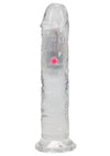 Realrock Vibrating Led Wireless Rechargeable Remote Control Straight Cock - Clear - 7in