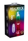Realrock Vibrating Led Wireless Rechargeable Remote Control Straight Cock - Clear - 8in
