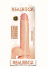 Realrock Straight Realistic Dildo with Balls and Suction Cup - Vanilla - 11in