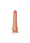 Realrock Straight Realistic Dildo with Balls and Suction Cup - Caramel - 12in