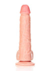 Realrock Straight Realistic Dildo with Balls and Suction Cup - Vanilla - 7in