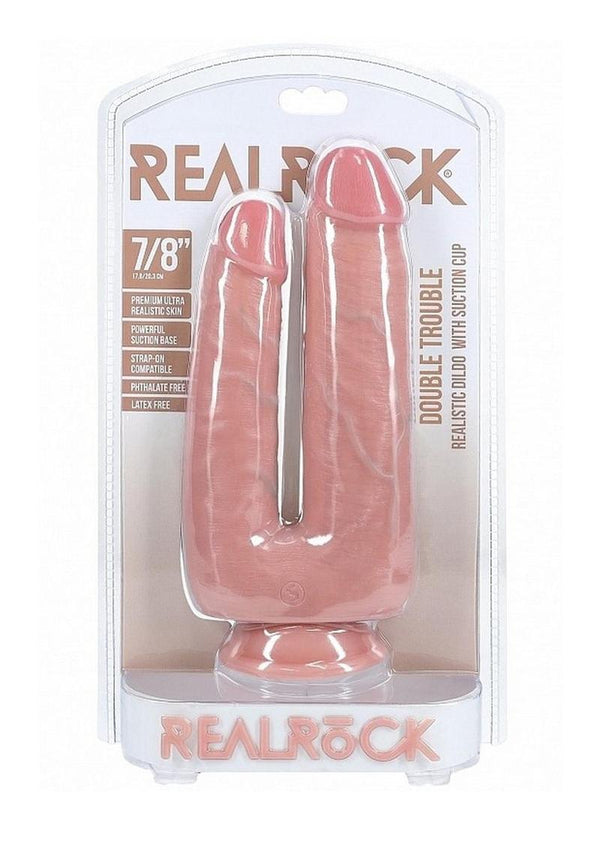 Realrock Ultra Realistic Skin Double Trouble - Vanilla - 7in/8in