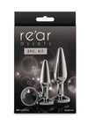 Rear Assets Tapered Trainer Chrome Plated Anal Plugs Kit - Gray/Grey - 3pc/Set
