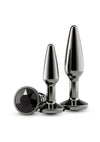 Rear Assets Tapered Trainer Chrome Plated Anal Plugs Kit - Gray/Grey - 3pc/Set
