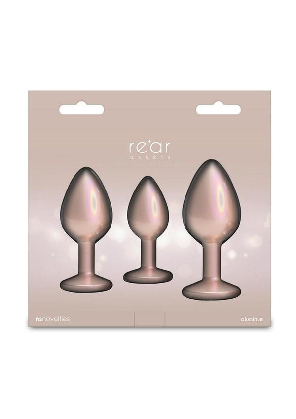 Rear Assets Tapered Trainer Chrome Plated Anal Plugs Kit