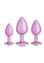 Rear Assets Trainer Chrome Plated Anal Plugs Kit (3pc Set) - Iridescent - Pink